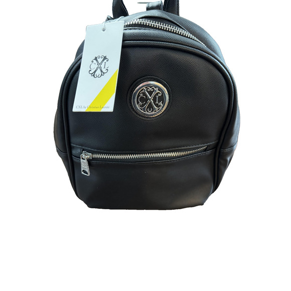 CXL by Christian Lacroix Backpack Black Pine Caviar Faux Leather CXLH24981-BLAK - Picture 1 of 9